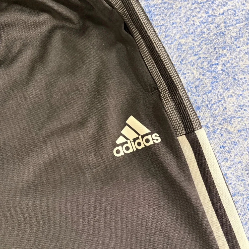 Adidas Mens Tiro Track Pants Black Primegreen 3-Stripe Athletic Joggers 2XL EUC